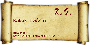 Kakuk Iván névjegykártya