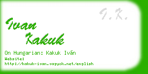 ivan kakuk business card